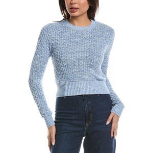 Wispr Womens  Cable Twist Yarn Crewneck Sweater, Blue